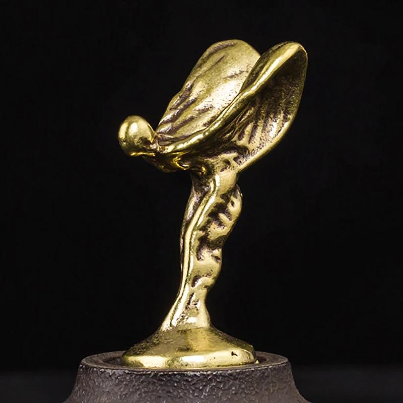 Медные трофеи ручной работы, статуэтки, украшения, винтажная бронзовая статуэтка маленького золотого человека, офисный компьютер, настольное украшение, домашний декор