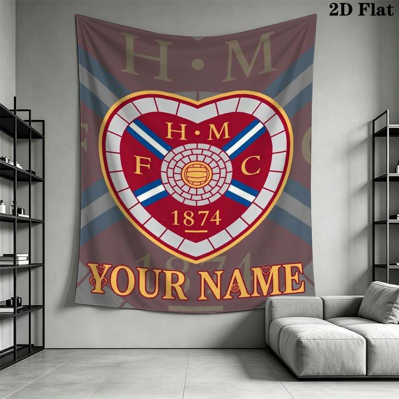 Custom Name Heart of Midlothian Wall Tapestry Aesthetic Wall Hanging Printed Fabric Blanket Decorative Tapestries for Bedroom Living Room Home Decor
