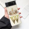 Чехол для телефона с буквой '26' и бриллиантовой короной для Samsung Z Flip 3 4 5 6 fold, Высокопрочный ПК, Прозрачный чехол для Galaxy Z Flip 3 5 6