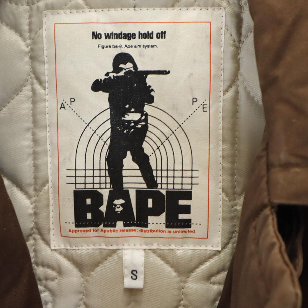 A Bathing Ape Сделано в Японии Дафлкот S Коричневый Стеганая спина Мужской Б/У