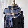 Plaid Scarf Women's New Autumn and Winter Fashion Imitation Cashmere Fringed Shawl Warm and Thickened Scarf Windproof, Warm & Decorative