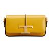 Tods Timeless T Металлическая Т-образная пряжка Съемный плечевой ремень Кожаная мини-сумка через плечо Женские сумки Желтый XBWTSAR0100KETG219