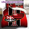 Flamengo football soccer Pattern Bedding,Quilt Set Quilt Cover Pillowcase Home Birthday Gift (1*duvet cover+2*pillowcase,without core)