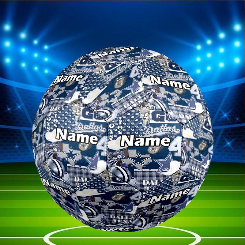 Custom Name Personalized Dallas Cowboys Print Size 5 Soccer Ball Training & Match Football, for Team, Kicking, Gift for Football