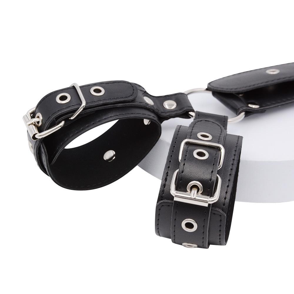 Sexy Bondage Collar Handcuffs Training Slave Sex Toys Chastity Belt Sex Furniture BDSM PU Leather