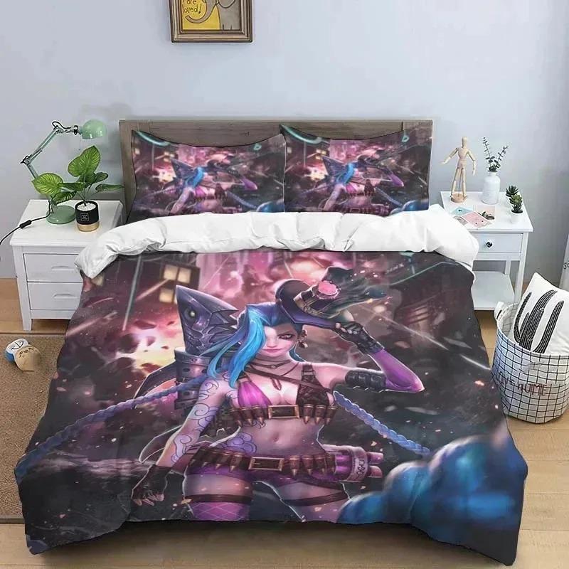 3D Print Jinx Arcane Bedding Set Duvet Cover King Queen Size Boys Adult Bed Set Quilt Cover Pillowcase Comforter