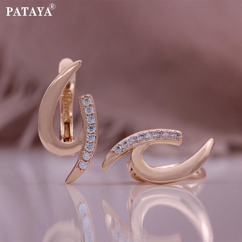 PATAYA Модные серьги журнала в стиле Gbstraction цвета розового золота с геометрическим рисунком