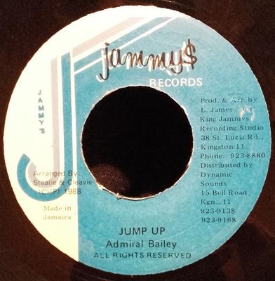 7-дюймовая пластинка ADMIRAL BAILEY - Jump Up НИКАКОЙ Jammy's Records 1988 Ямайка Регги, Ска и Даб Б/У