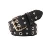 Belt Double Row Hole Star Waist Belt Pentagram Rivet Waist Belt PU Leather Waistbands  Female/Girls
