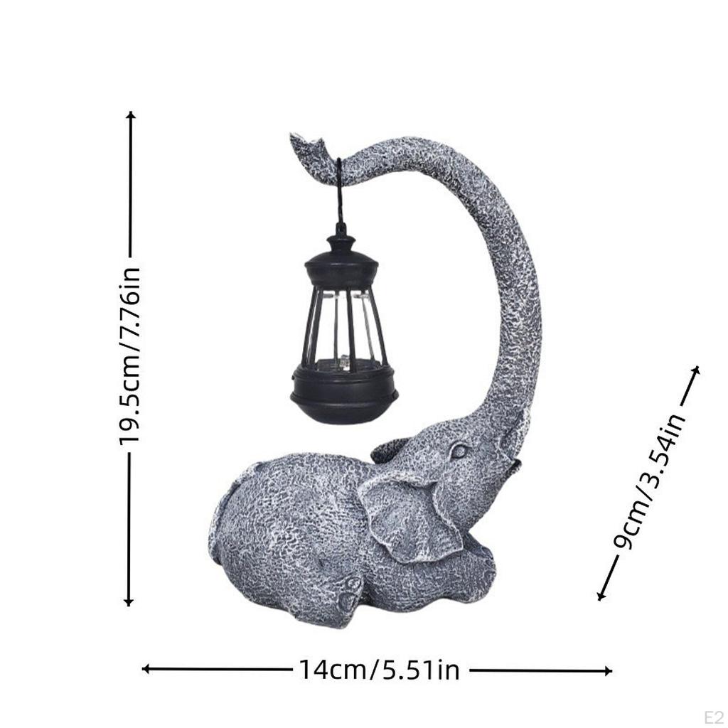 Garden Elephant Statue Light, Decoration, Terraces Balconies Desktop Ornament, Collection