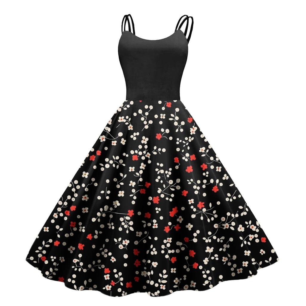 Женское повседневное модное платье с принтом в стиле ретро с открытыми плечами в стиле панк в стиле ретро