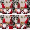 Charming Christmas Gnome Figurines With Cozy Plaid Hats Perfect For Festive Decorations