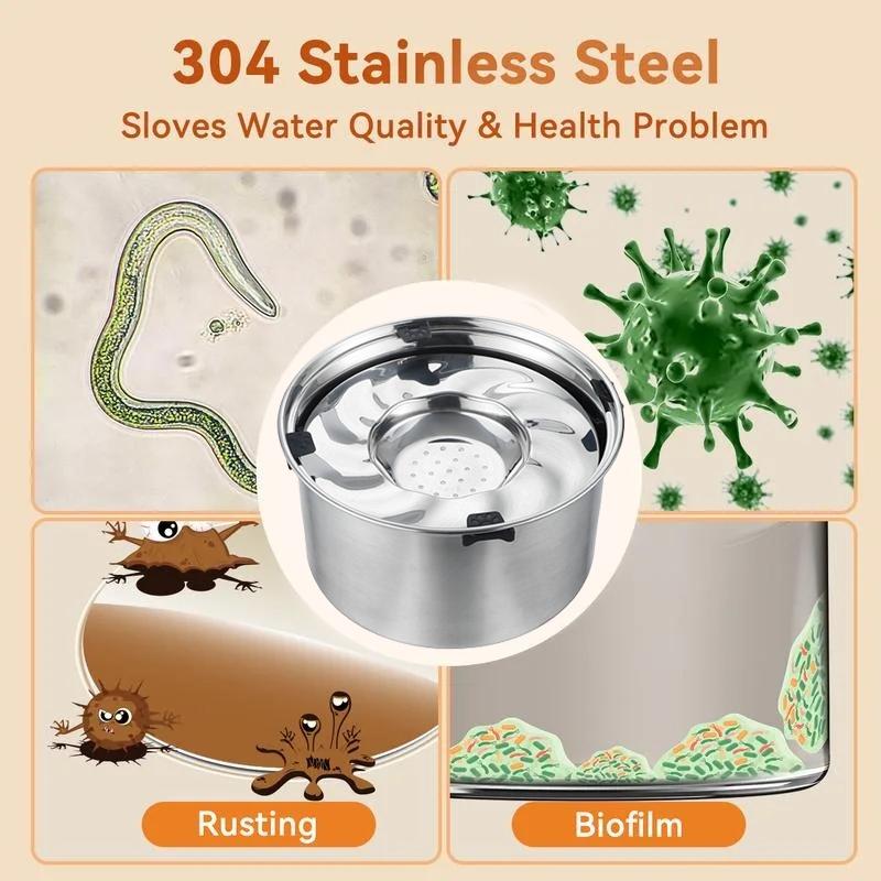 1L/3L/5.6L Stainless Steel Dog Floating Bowl, No Spill Anti-Splash Dog Water Dispenser, Non-Slip Dog Cat Pet Water Feeder Bowl