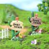 2 Pcs of Doll House Decoration Moss Micro Landscape Resin Craftsmanship Succulent Landscape Decoration Cactus Road Sign Small Decoration
