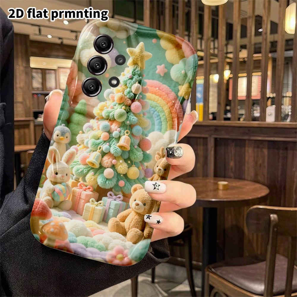 Phone case: 2D flat, suitable for Samsung Galaxy A34 A35 M05 M06 S20 S22 S21 FE Plus 5G protective cases, macaron Christmas tree, perfect holiday gift