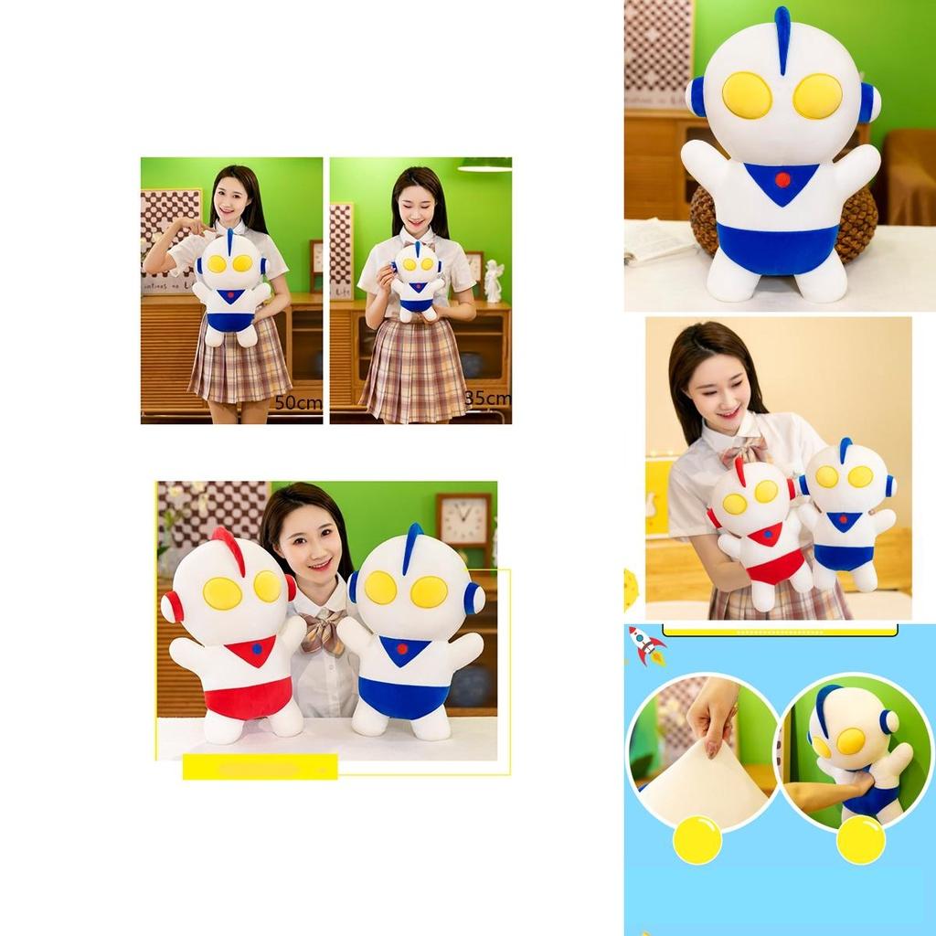 Blue And Red Ultraman Plush Toy Pillow For Office Comfort And Kids' Playtime