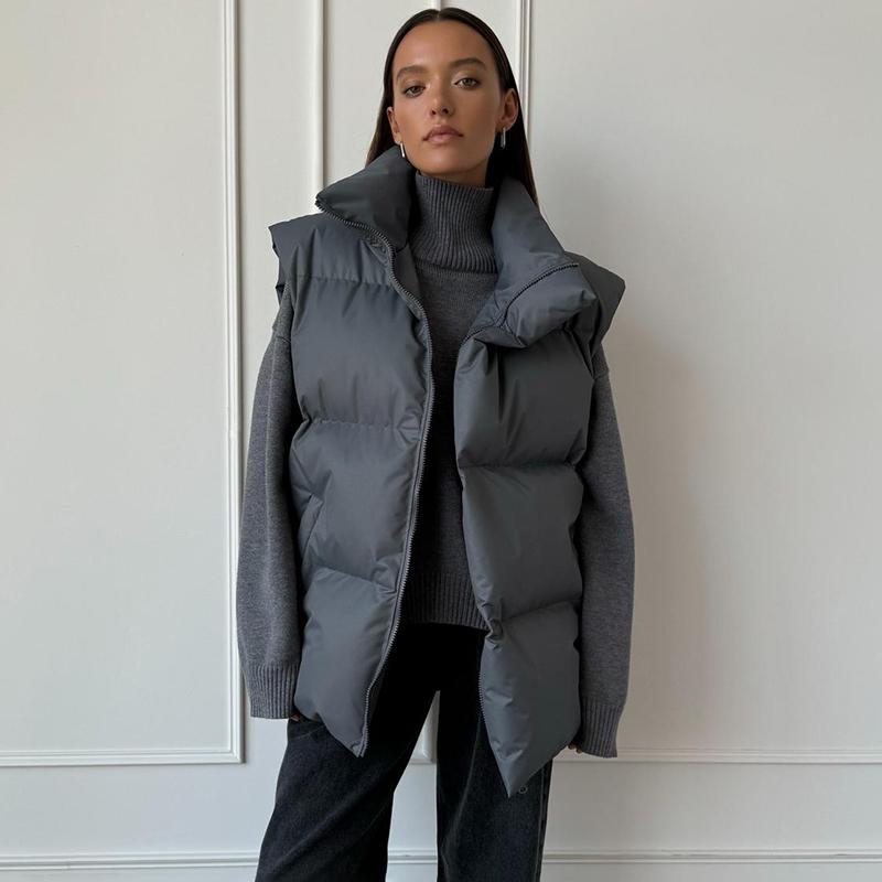 Женская зимняя теплая стеганая куртка без рукавов, свободная демисезонная куртка для женщин 2024 года, осень, новая повседневная парка, уличные куртки для активного отдыха, женская одежда
