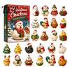 Advent Calendar for Kids 24 Days Chicken Figures Calendar, Farm Animals Countdown Cute Surprise Animal Collectibles Boxes with Hen And Rooster Design
