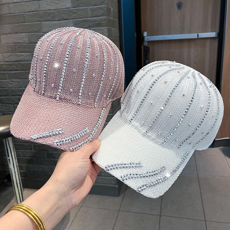 Гламурная бейсболка со стразами — роскошное мерцание для стиля и защиты от солнца, дышащая, трикотажная мягкость — универсальная повседневная одежда