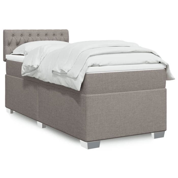 Maison Exclusive - Sommier à lattes de lit avec matelas Taupe 100x200 cm Tissu