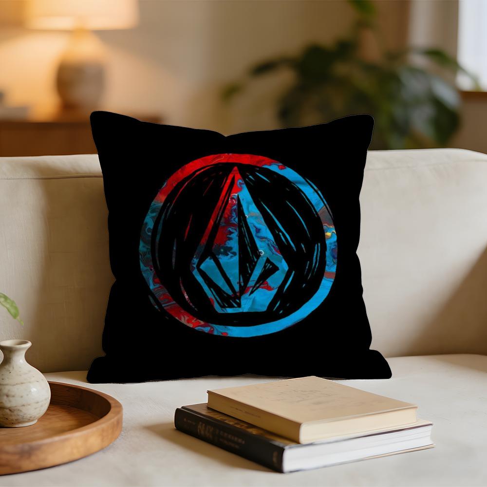 Cool VVolcom Logo Cushion Cover Short plush pillowcase for bed sofa carwashable