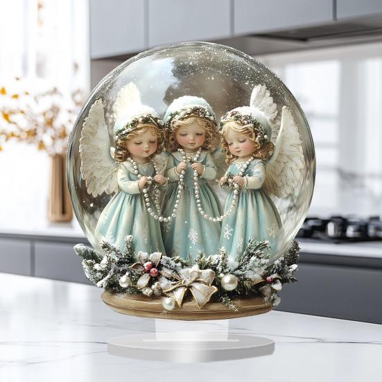 Зимний снежный домик акриловое украшение 2D плоский рождественский вертеп настольная вывеска рождественский домашний офис гостиная спальня книжная полка настольный орнамент