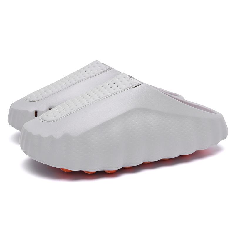 Baotou slippers men's outer wear massage bottom non-slip stepping on shit feeling breathable hollow casual sports hole shoes