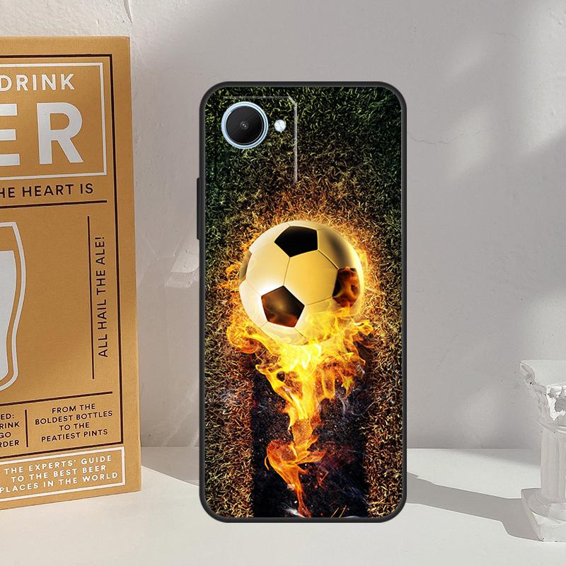 Чехол Fire Football Soccer Ball Для Realme 14 11 10 12 13 Pro Plus GT 7 5 Pro GT 6 6T C67 C61 C53 C51 C21Y C25S C75 C55