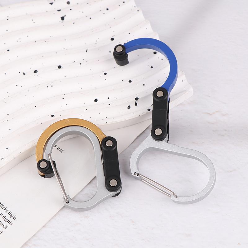 Multifunctional Aluminum Alloy D Type Carabiner 360 Degree Rotary Quick-Hanging Carabiner Buckle Hybrid Gear Clip Outdoor Gadget