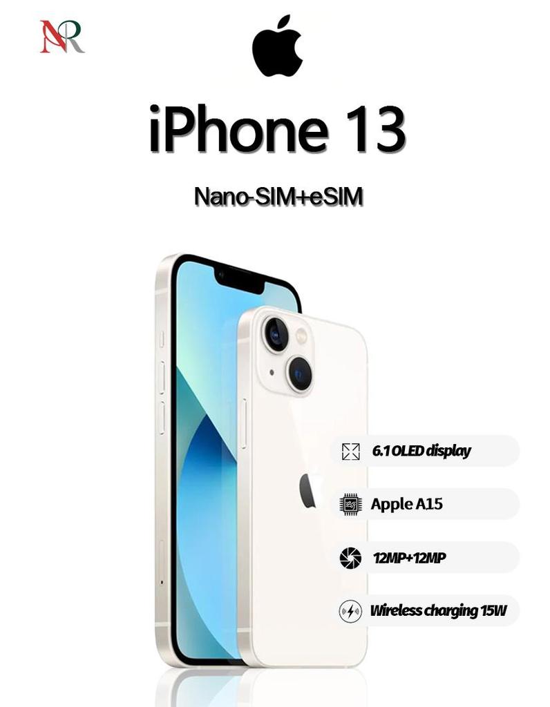 Apple Смартфон iPhone 13 версии для США, глобальный язык, одна SIM + eSIM, восстановленный телефон