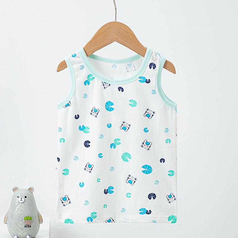 Children's Summer Cartoon Print Cotton Vest - Sleeveless A-Type Top for Boys and Girls