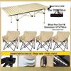 OIMG Portable Camping Folding Table & Moon Chair Set