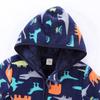 Детское флисовое пальто с капюшоном на молнии, куртка на осень-зиму, 1-7 лет