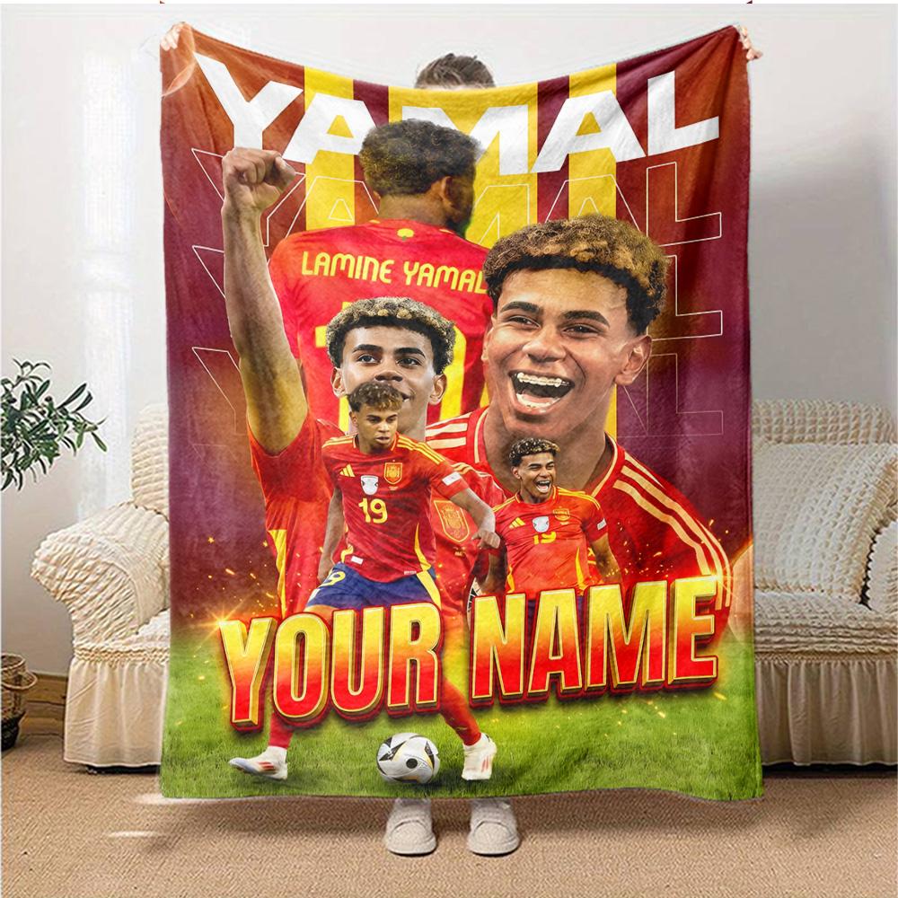 1pc Personalized Name Yamal Blanket, Gift, for Men and Women, Soft Blanket, Good for Sofa Bed Couch Travel, Lightweight Flannel Blanket