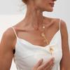 Ingemark Kpop Flower Petal Long Tassel  Chest Chain Necklace for Women Trend 2025 Wedding Bridal Sexy Choker Neck Jewelry Gift