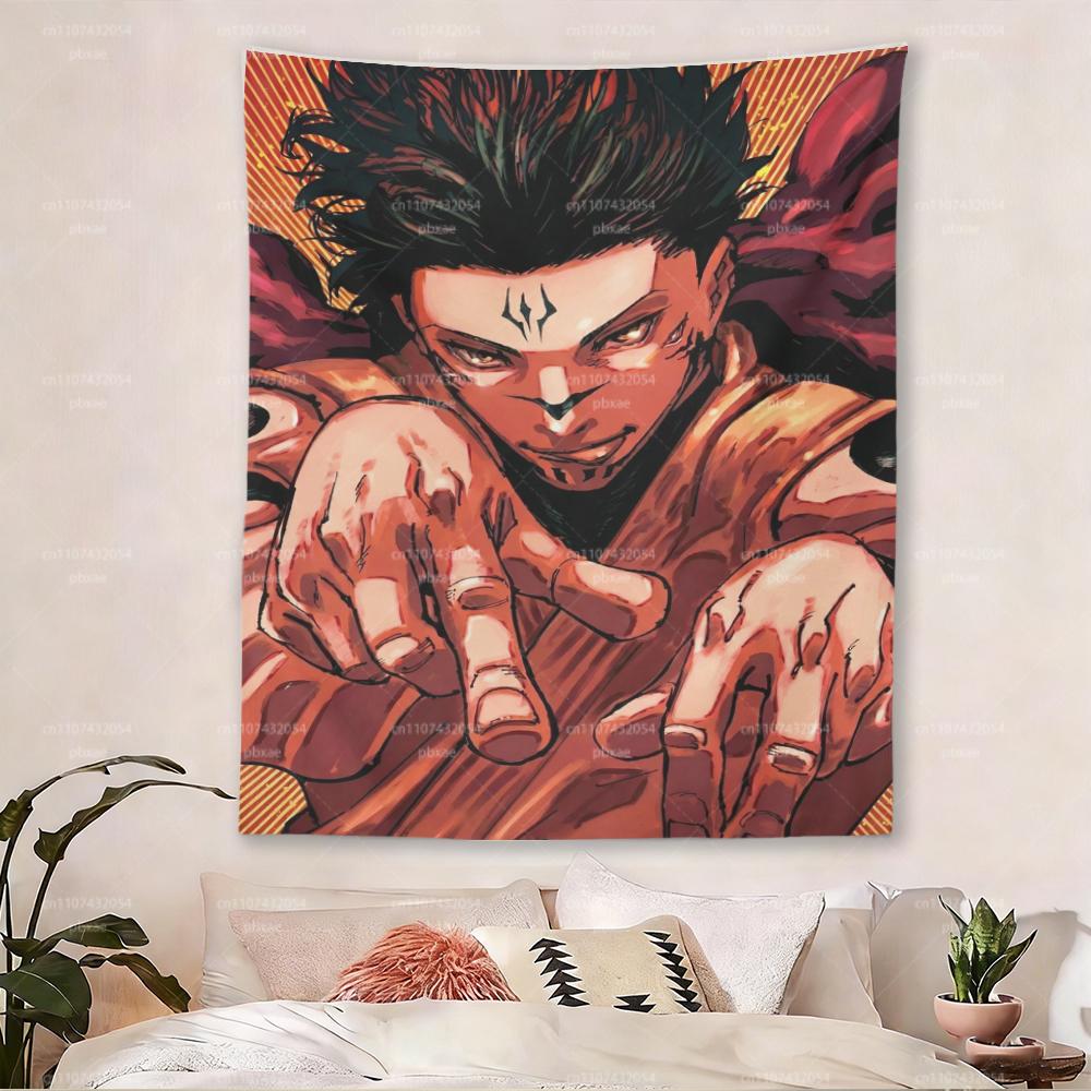 Настенный гобелен Jujutsu Kaisen Аниме Манга Арт Настенное панно для спальни общежития гостиной Декор для фанатов