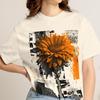 Floral Sunflower Typography Graphic Comfort Colors Tee, Botanical Art Soft Shirt