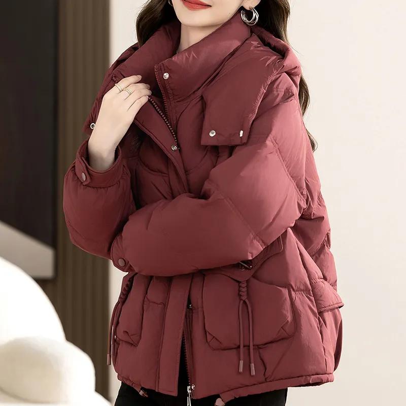 Women's Winter Cotton-padded Jacket Short Fashion Korean Version of Loose Hooded Thickening To Keep Warm Down Cotton-padded Jacket