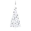 Day and Night - Day and Night Half Christmas Tree with Lights and Balls White 240 Cm