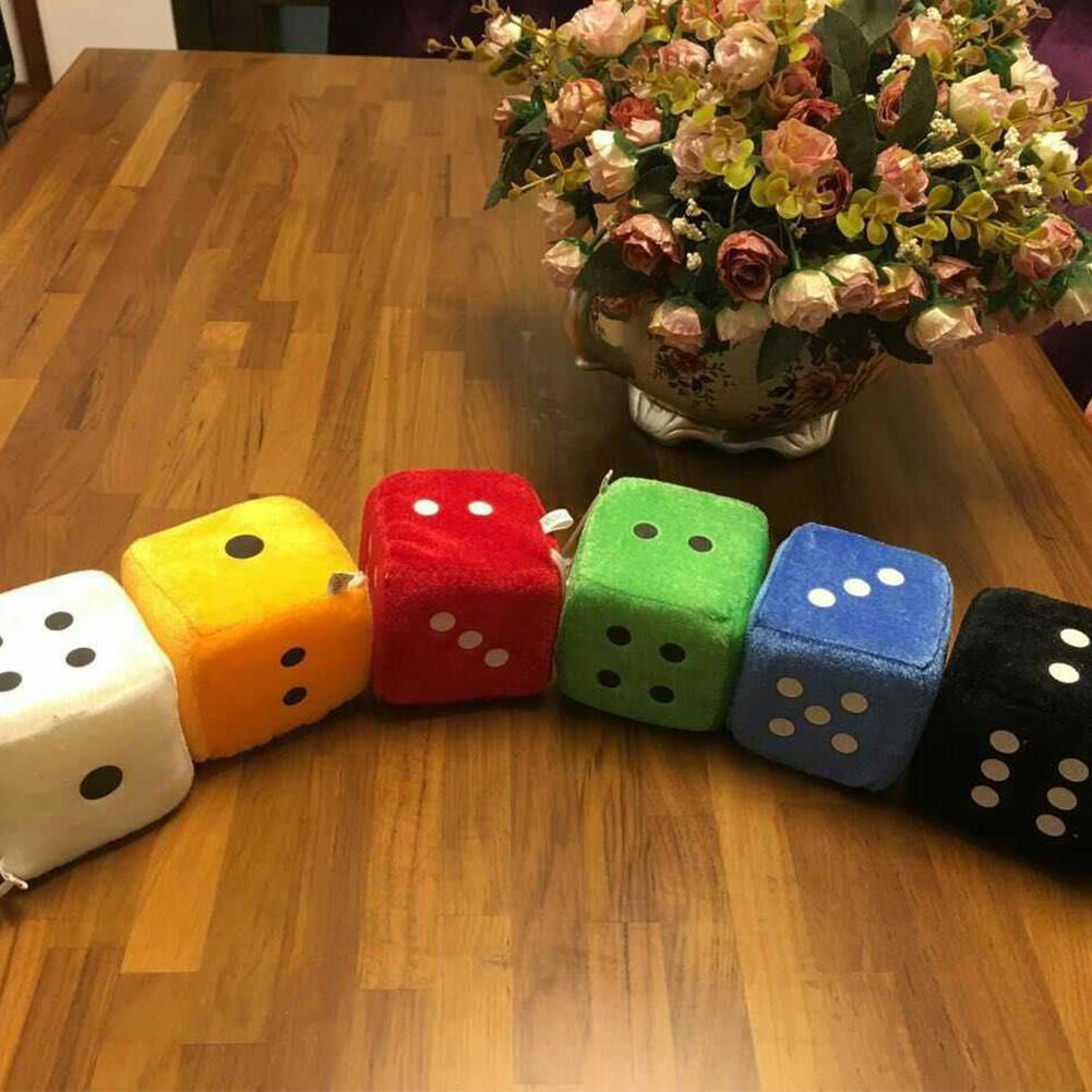 2Pcs 4cm Plush Dice Bed Hanging Toys Stuffed Cubes Car Decor Pendants Simulation Dice Toy