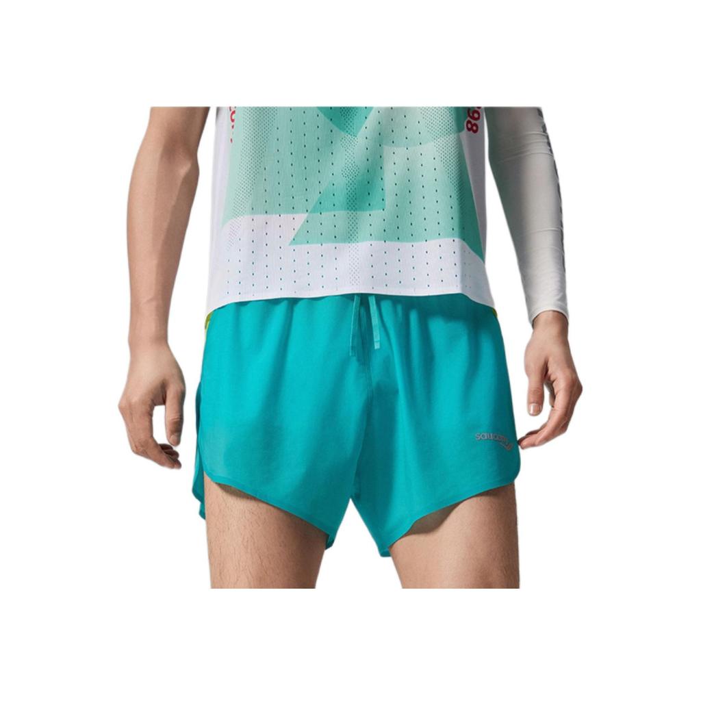 SAUCONY Racing Running Series Logo Letter Comfortable Lace-Up Casual Shorts Men Shorts Ceramic-Green SA2250DP64T-GE203