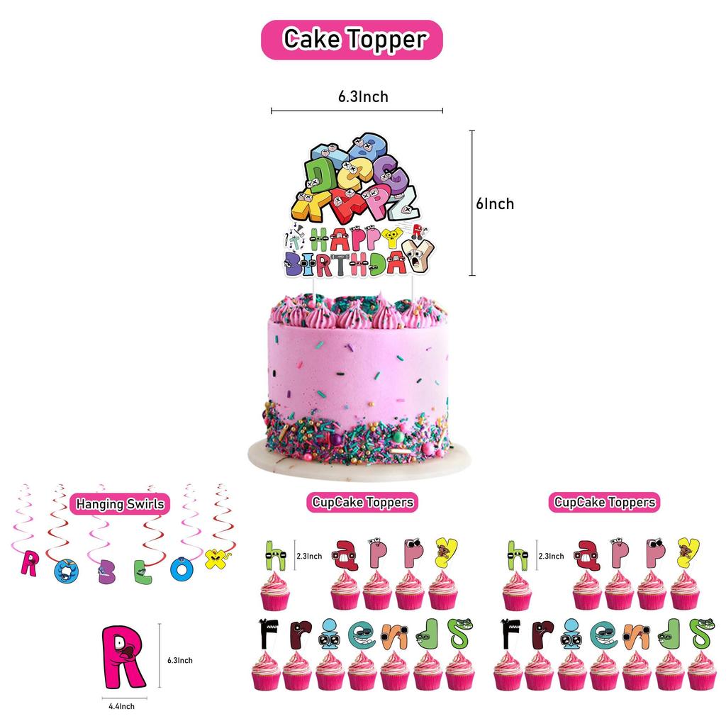 Волшебный набор флажков на ленте с тематикой Alphabet Lore для украшения дня рождения