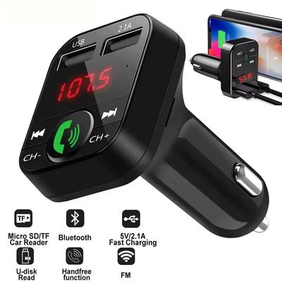Автомобильный Bluetooth-приемник FM-передатчик Беспроводной аудиоадаптер Громкая связь MP3-плеер Двойной USB Быстрое автомобильное зарядное устройство Bluetooth Автомобильный комплект