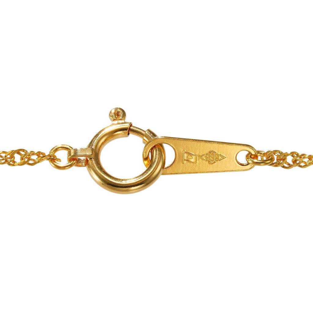 Ожерелье из чистого золота K24 с винтом, ширина 40 см, золотая цепочка с сертификационным знаком Mint [SPERANZA] 1,28 мм, женская