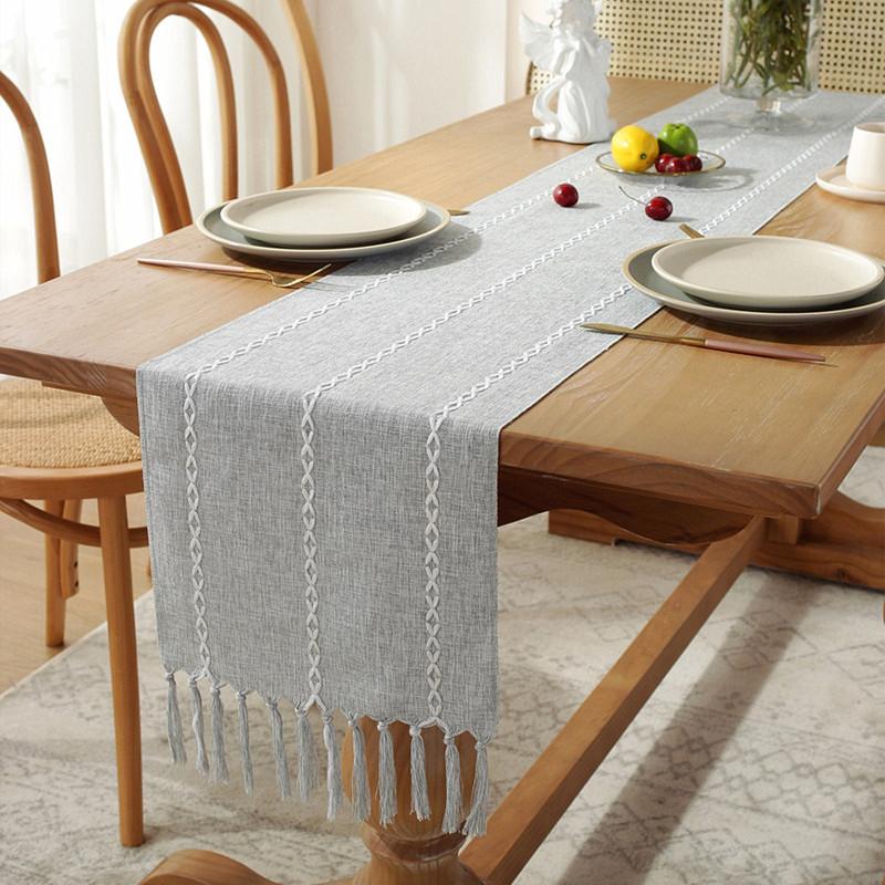 Скатерти ручной работы в деревенском стиле, чехол для стола с кисточками для свадьбы, свадьбы, ребенка