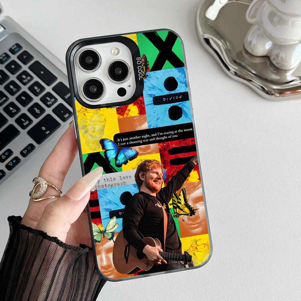 Чехол для телефона E-Ed S-Sheeran Hot Singer Матовый Цветной Серебристый Для Iphone 17 16 15 14 Pro 13 12 Air Plus 11 7 8 Max Роскошная Крышка