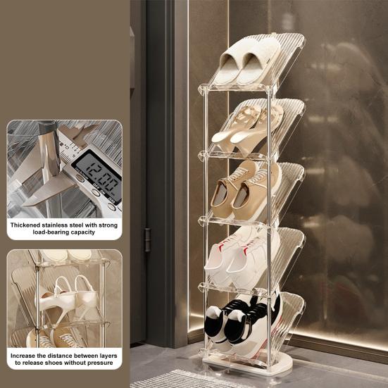 1 комплект полки для обуви 2/3/4/5 ярусов, наклонный под углом 45 градусов, прихожая, органайзер для обуви, отличная несущая способность, отдельно стоящая сборка без инструментов, вертикальная полка для хранения ботинок