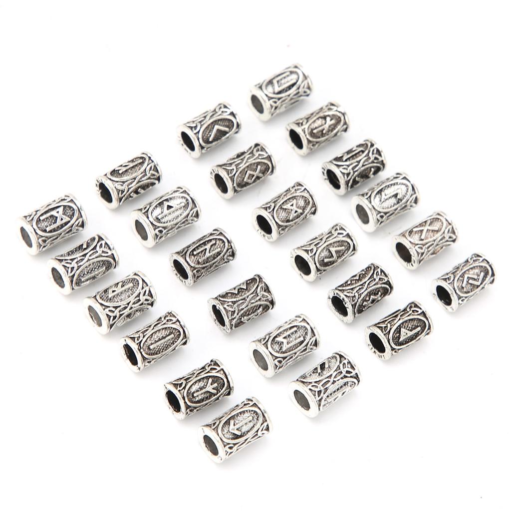 24 шт., бусины для волос викингов, винтажные бусины для дредов, мужские трубки для бороды, украшения для волос