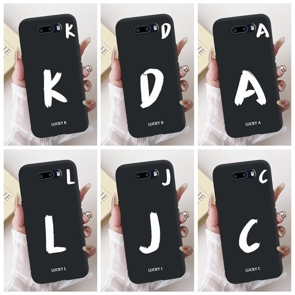 For LG V50S ThinQ / V50 ThinQ 5G Lucky Initial Letter Phone Case For LG V50 V50S ThinQ Black Silicone Soft Cases Bumpers