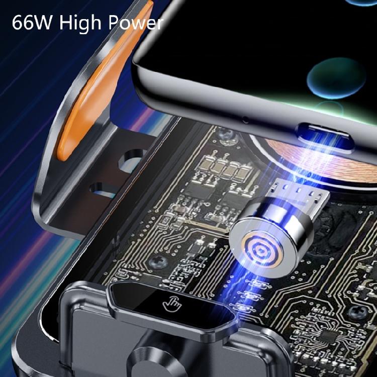 Беспроводная автомобильная зарядка, Держатель для телефона Автомобильное крепление 66 Вт Быстрая зарядка Автоматический зажим Автомобильная зарядка Держатель для телефона Крепление
